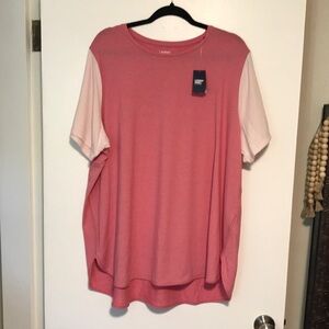 NEW Lands End Hot Pink Stripe Tunic. 2X